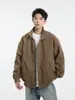 Jaqueta Harrington de Voo Americana de Primavera Masculina e Feminina Gola Alta Jaqueta de Baseball Jaqueta Couple Khaki Cleanfit