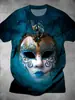 Camiseta Informal Versátil de Moda Tendencia de Alta Calidad con Estampado de Calavera para Hombre de Manga Corta, Transfronteriza Europea y Americana, Nueva 2025