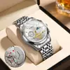 Reloj popular para hombre, reloj mecánico de imitación totalmente automático, impermeable, adecuado para negocios nocturnos, moderno, multifuncional, alto valor estético, venta al por mayor transfronteriza
