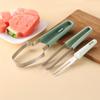 Utensilios de cocina para cortar sandía, artefacto de acero inoxidable para cortar melón, pinza para fruta, bloque de excavación, divisor de fruta doméstico multifuncional