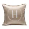 Almohadas Personalizadas Amazon Transfronterizas Cojines para Sofá Bordado Imitación Seda Lujo Ligero Hotel Mesita de Noche Lumbar
