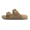 Sandalias de Playa para Exteriores de Verano 2026 del Mismo Estilo que Zhou Yutong para Mujer, Chanclas Birkenstock Qq Toast de Cuero Genuino con Suela Gruesa