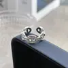 Anel de Nariz de Porco Full Diamond Estilo Coreano de Luxo Leve Design de Nicho de Ponta Feminino Moda Estilo Cool Anel Versátil