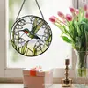 Atrapasoles de Vidrio de Colores de Colibrí y Lirio del Valle, Decoración Redonda para Colgar en la Ventana, Exclusivamente para Decoración del Hogar