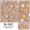 Redanco Pegatina de Uñas Popular Estilo Ins Oso Queso Uña Portátil Uña Estéreo Calcomanía para Uñas Dr1227