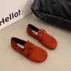 Zapatos Birkenstock estilo retro francés para mujer, nuevo diseño otoño e invierno 2026, zapatos slip-on versátiles con hebilla de cinturón y forro de felpa