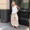 Calça Harem de Algodão Puro Transfronteiriça Moda de Rua Europeia e Americana Outono 2025 Casual Preguiçosa de Perna Larga Longa Calça Harem Solta para Mulheres