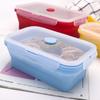 Lonchera plegable de silicona Calentamiento en microondas Portátil Caja de picnic para exteriores Trabajo Especial Sellado Caja para comida complementaria para niños