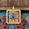 Pendente caixa gabu de cobre puro de cinco anos, traçado a ouro, meio pintado à mão, pingente thangka dos oito guardiões, joia pingente benmingfo