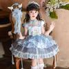 Vestido de Princesa Elsa Suéter Lolita para Mujer Vestido de Gasa Otoño e Invierno para Niñas Vestido Lolita para Niñas Cumpleaños Vestido de Elsa