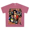 Camiseta Estampada Retro Americana de Bruno Mars Manga Corta Cuello Redondo Sudadera con Capucha Algodón 250g