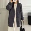 Cárdigan de punto estilo coreano con botones de cuerno, de longitud media, cubre las caderas, top versátil casual nuevo para mujer primavera y otoño 2026