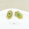 Novo estilo chinês areia ouro incrustado imitação jade contas pingente DIY acessórios artesanais atacado