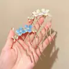 Peine de Pelo de Flor de Perla Estilo Bosque Ondulado de Gama Alta, Pasador de Cuatro Dientes Simple y Versátil, Accesorio para el Cabello de Pasador Estilo Antiguo