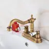 Torneira antiga toda em cobre para lavatório de dois furos torneira de dois furos torneira rotativa para lavatório