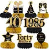 Decoración de Mesa para 16º Cumpleaños Negro Dorado Panal de Abeja Mesa Decoraciones para Fiesta de Cumpleaños Suministros Adornos de Panal para Fiesta