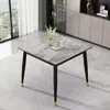 Mesa de comedor cuadrada de piedra sinterizada italiana para apartamento pequeño, mesa y sillas de comedor de recepción para negociación, mesa de comedor simple moderna para el hogar