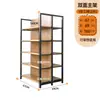 Estanterías de Exhibición de Cuatro Columnas con Acabado Madera para Supermercado, Estanterías de Almacenamiento para Tiendas de Conveniencia, Tiendas de Papelería Pequeñas, Estanterías para Tiendas de Madres y Bebés