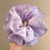 Super Fofinho Scrunchie Seersucker Plissado Acessório de Cabelo para Mulheres com uma Vibe Sonhadora, Penteado Coque de Rede, Flor de Cabelo Elegante e Elástico de Cabelo