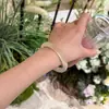 Pulsera de Cristal Blanco Moonlight Hielo Tipo Ojo de Gato Rosa Claro de Gama Alta para Mujer, Calcedonia Azul Hielo Estilo Chino, Nuevo Estilo Chino