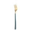 Faca estilo coreano e colher de garfo Internet Popular ins Western Tableware Steak Faca e Garfo 304 Faca de aço inoxidável e colher de garfo Faca de ouro verde doméstico e colher de garfo