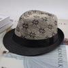 Sombrero de Jazz de Paja Transpirable con Visera para Hombre de Primavera y Verano con Cuadros Grandes Sombrero Fresco Protector Solar Sombrero para Pareja