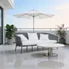 Sofá de exterior para patio jardín al aire libre, cenador exterior de villa moderno minimalista, muebles de exterior
