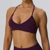 Sujetador de Yoga Europeo y Americano Halter Cuello en V Espalda Bonita Ropa Interior de Fitness Sujetador Tacto Nude Doble Mate Sexy Camiseta sin Mangas Deportiva 62767