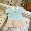 Roupa Infantil Coreana 2026 Verão Novo Estilo Meninos e Meninas Bebê Malha Ultra Fina Manga Curta Gola Polo Camisa Top