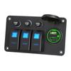 Panel de modificación para yate 3 orificios Panel de interruptor de control central en forma de barco Cargador súper rápido de 66W Cargador de teléfono móvil para coche PD QC