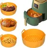 Bowl para freidora de aire Leqi Resistente a altas temperaturas Silicona Casero Cuadrado Redondo Bol para hornear con plato de orejas Molde para hornear en horno