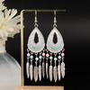 Pendientes Miao de plata de imitación étnica, atracciones turísticas, pendientes de flores bohemias, pendientes largos con borlas, venta al por mayor