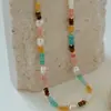 Collar Apilado de Cuentas de Colores para Mujer Piedra Amazónica Estilo Ins Nicho Elegante Moderno Collar de Perlas y Piedras de Colores Venta al por Mayor