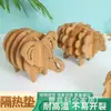 Esterilla Aislante Térmico de Animales de Bambú Creativa Impermeable a Prueba de Aceite Antideslizante Esterilla Aislante Térmico Esterilla para Tazones Cocina Hogar Anti-quemaduras Esterilla para Sartenes Posavasos