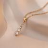 Colar Feminino Simples Geométrico Fileira de Uma Palavra Zircônia Corrente da Clavícula Elegante Feminino Pequeno Fresco Nicho Colar para Namoradas