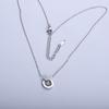 Temperamento y Cadena de Clavícula de Moda Acero de Titanio No Se Desvanece Diamante Corona Anillo Collar para Mujer Colgante Inteligente Simple de Moda