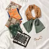 Pañuelo de Seda Estilo Francés Diadema Otoño Delgado Perezoso Vintage Pañuelo de Seda Pequeño Largo para Mujer Cinta Bufanda Decorativa Pañuelo de Cabeza Cinta