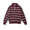 25073-25 Verano Nuevo Estilo Francés Estilo Retro Moderno Casual Perezoso Manga Larga Jersey de Punto Rayas