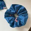 Lenço Quadrado Floral Azul Retrô Scrunchie Prendedor de Cabelo para Parte de Trás da Cabeça Feminino Sem Danos ao Cabelo Prendedor de Rabo de Cavalo Baixo Acessórios de Cabelo