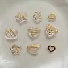 Contas Transparentes com Carimbo Dourado em Formato de Coração, Estrela de Cinco Pontas, Nuvem e Quadrado para Corrente de Celular, Pulseira, Acessórios de Joias Venda por Atacado