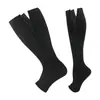 Calcetines Cruzados con Cremallera y Punta Abierta, Calcetines Deportivos de Compresión para Pantorrilla con Cremallera, Calcetines Deportivos de Compresión para Mujer, Calcetines de Compresión Elásticos
