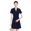 Vestido de verano nuevo de color albaricoque, de manga corta, para mujer, de alta calidad, profesional, para salón de belleza adelgazante, con falda plisada