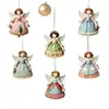 Conjunto Plano 2D de 6 Peças de Anjo Sino Vintage Menina Clássica Árvore de Natal Decoração de Casa Escritório Enfeites Pendentes