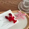 Pinza Creativa de Acetato con Forma de Pinza de Pato y Cangrejo Pasador para el Cabello de Mujer Pasador para Flequillo Lateral Nuevo 2025 Pinza para la Frente con Forma de Estrella de Mar Pequeña para Mujer