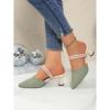Zapatos de Tacón Alto Estilo Coreano para Exterior, Sandalias de Medio Tacón con Puntera Recta, Estilo Caliente Primavera y Otoño 2025, Sandalias Dos-en-Uno para Mujer