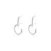 Pendientes de Abanico de Diosa de Estilo Coreano Gato Antiguo Pendientes de Moda para Mujer Creativos Nicho Geométricos Diamante Flash Círculo C Pendientes para Hueso de la Oreja Mujer