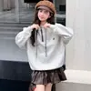Sudadera con cuello alto para niña Estilo Primavera y Otoño Niños Grandes Estilo Coreano Conjunto Sudadera sin capucha Ropa de Otoño para Niña Sudadera con Media Cremallera Moderna