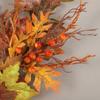 Corona de arce rojo con simulación de otoño Hongyu, decoración para el hogar, sala de estar, colgante para puerta de Halloween