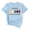 Camiseta de manga corta con cuello redondo para mujer, estilo europeo y americano, de Amazon Wish Independent Station, verano, crío pollos