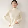 Tejido de Punto con Cuello Alto Mezclado con Cachemira, Tejido Básico Cálido de Otoño e Invierno, Tejido de Punto con Solapa Cortavientos para Mujer, Suministro Directo de Fábrica